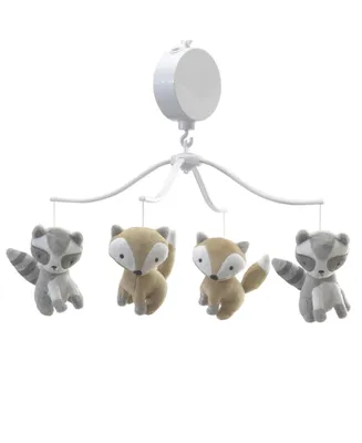 Bedtime Originals Little Rascals Gray Raccoon and Fox Musical Baby Crib Mobile