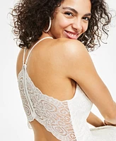 Emerald Sundae Juniors' Glitter Stretch-Lace Bodycon Dress