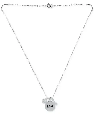 Giani Bernini Cubic Zirconia Love Motif Mini Charms 18" Pendant Necklace in Sterling Silver, Created for Macy's