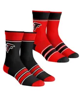 Youth Boys and Girls Rock 'Em Socks Atlanta Falcons Multi-Stripe 2-Pack Team Crew Sock Set