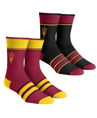 Youth Boys and Girls Rock 'Em Socks Arizona State Sun Devils Multi-Stripe 2-Pack Team Crew Sock Set