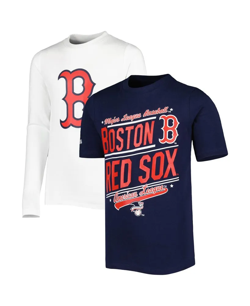 Big Boys Stitches Navy, White Boston Red Sox Combo T-shirt Set