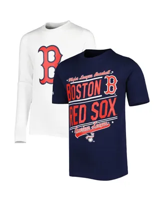 Big Boys Stitches Navy, White Boston Red Sox Combo T-shirt Set