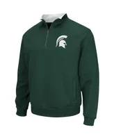 Men's Colosseum Green Michigan State Spartans Big and Tall Tortugas Quarter-Zip Jacket