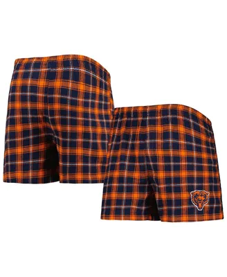 Men's Concepts Sport Navy and Orange Chicago Bears Ledger Flannel Boxers