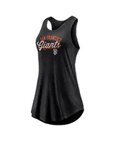 Women's Fanatics Black San Francisco Giants Simplicity Swing Racerback Scoop Neck Tank Top