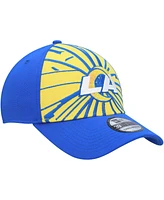 Men's New Era Gold, Royal Los Angeles Rams Shattered 39Thirty Flex Hat
