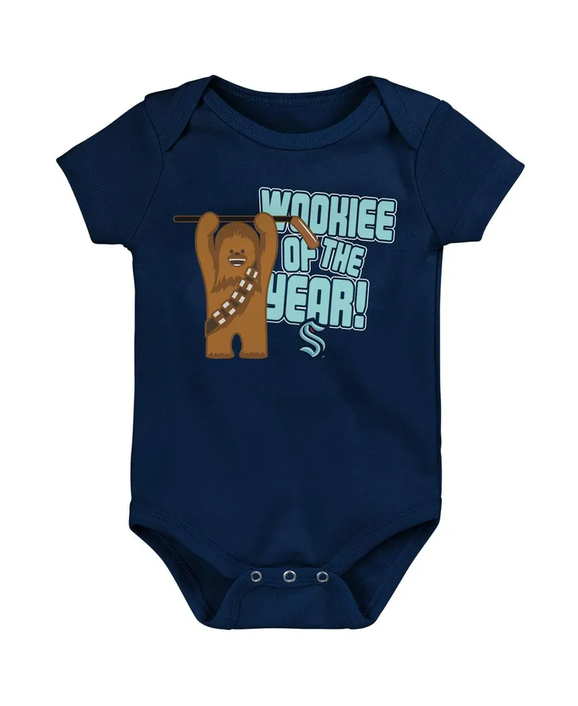 Infant Boys and Girls Deep Sea Blue Seattle Kraken Star Wars Wookie of the Year Bodysuit