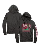 Men's League Collegiate Wear Heather Charcoal Georgia Bulldogs College Football Playoff 2022 National Champions Two-Hit Tri-Blend Pullover Hoodie