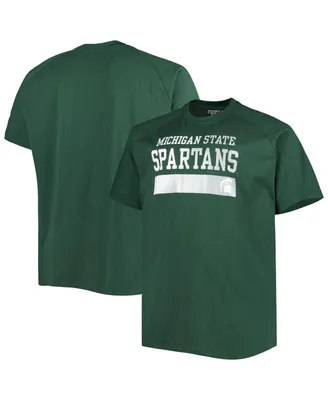 Men's Green Michigan State Spartans Big and Tall Raglan T-shirt