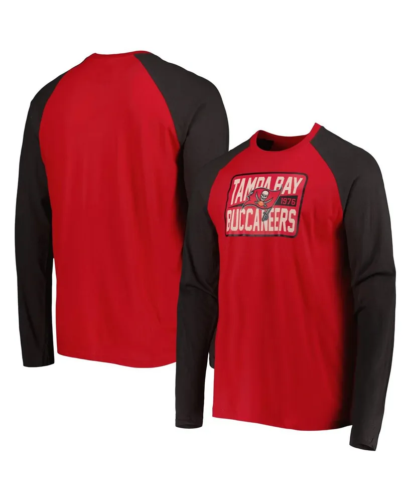 Men's New Era Red Tampa Bay Buccaneers Current Raglan Long Sleeve T-shirt