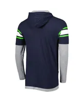 Men's New Era College Navy Seattle Seahawks Long Sleeve Hoodie T-shirt
