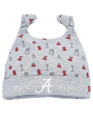 Newborn and Infant Boys and Girls New Era Heather Gray Alabama Crimson Tide Critter Cuffed Knit Hat