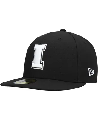 Men's New Era Iowa Hawkeyes Black and White 59FIFTY Fitted Hat