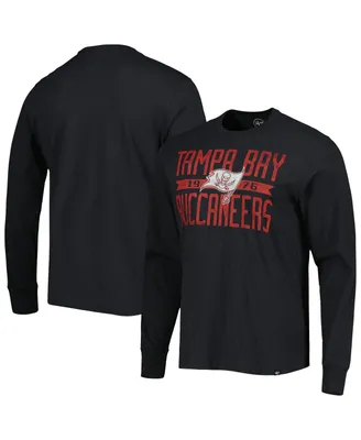 Men's '47 Brand Black Tampa Bay Buccaneers Wide Out Franklin Long Sleeve T-shirt