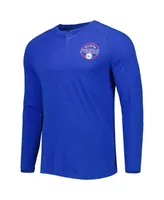 Men's Concepts Sport Heathered Royal Philadelphia 76ers Left Chest Henley Raglan Long Sleeve T-shirt