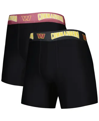 Men's Concepts Sport Black and Burgundy Washington Commanders 2-Pack Boxer Briefs Set