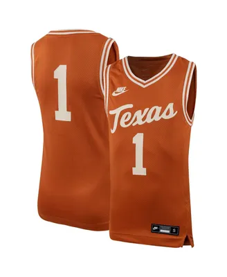 Big Boys Nike #1 Texas Orange Texas Longhorns Icon Replica Basketball Jersey