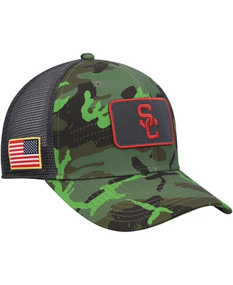 Men's Nike Camo, Black Usc Trojans Classic99 Veterans Day Trucker Snapback Hat