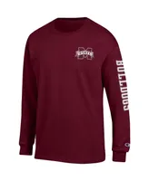 Men's Champion Maroon Mississippi State Bulldogs Team Stack Long Sleeve T-shirt