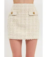 endless rose Women's Tweed Mini Skirt