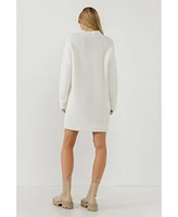 English Factory Women's Long-Sleeved Sweater Dress