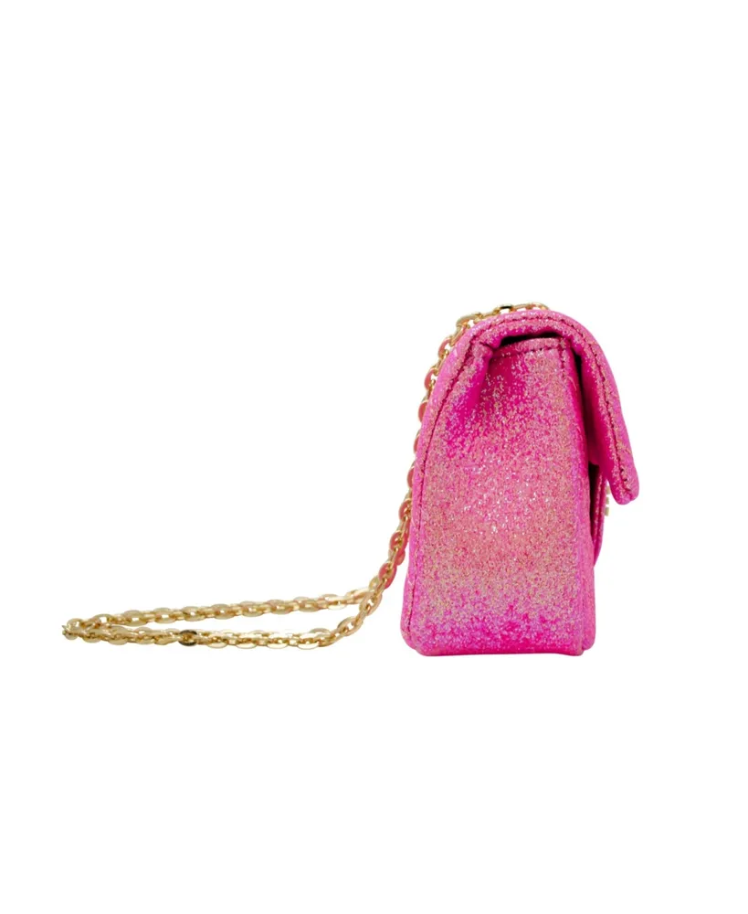 Hot Pink Classic Glitter Wave Handbag for Girls