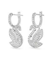 Swarovski Crystal Swan Iconic Swan Drop Earrings