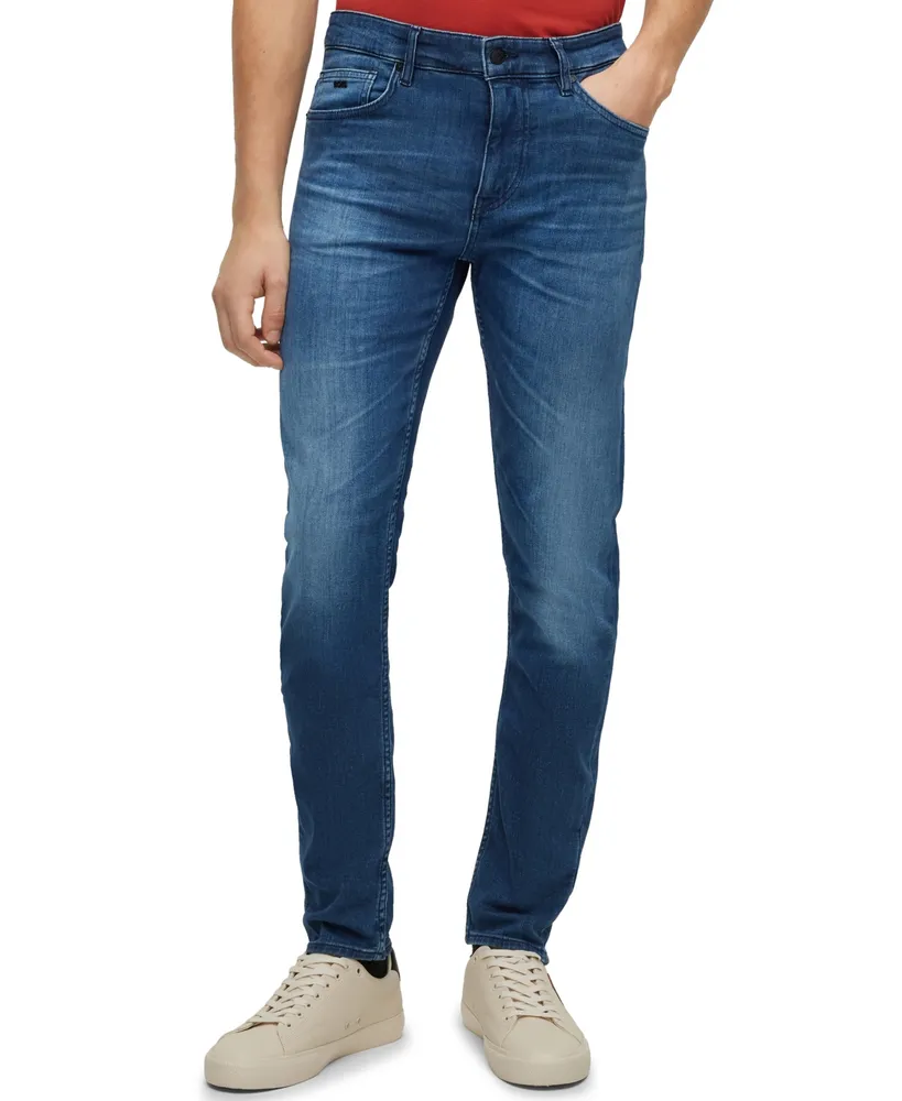 BOSS - Slim-fit jeans in blue super-stretch denim