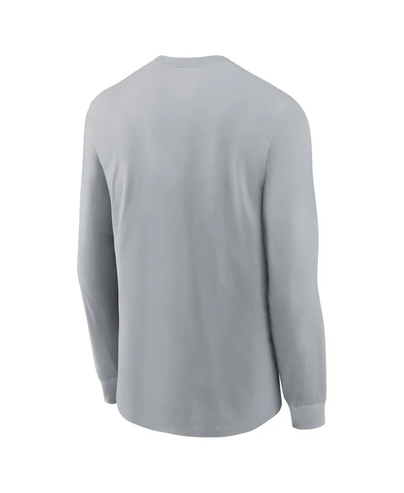 Men's Nike Gray Philadelphia Eagles 2022 Nfc Champions Trophy Collection Long Sleeve T-shirt