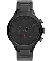 A|X Armani Exchange Men's Chronograph Black Stainless Steel Bracelet Watch 49mm