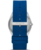 Skagen Men's Grenen Solar Halo Ocean Blue Leather Watch, 37mm