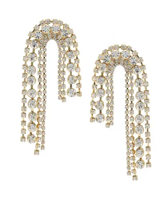Ettika Glass Arch Chain 18K Gold Plated Statement Earrings