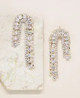 Ettika Glass Arch Chain 18K Gold Plated Statement Earrings