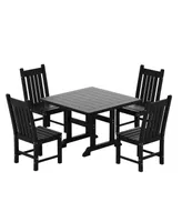 WestinTrends 5 Piece Outdoor Patio Dining Set Square Table and Chair