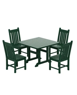 5 Piece Outdoor Patio Dining Set Outdoor Square Table and Chair Set