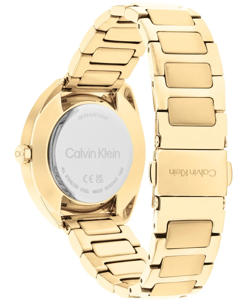 Calvin Klein Women's Gold-Tone Stainless Steel Bracelet Watch 34mm