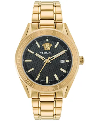 Versace Men's Swiss V-Code Gold Ion Plated Bracelet Watch 42mm