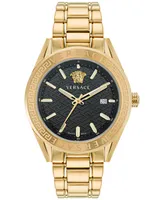Versace Men's Swiss V-Code Gold Ion Plated Bracelet Watch 42mm