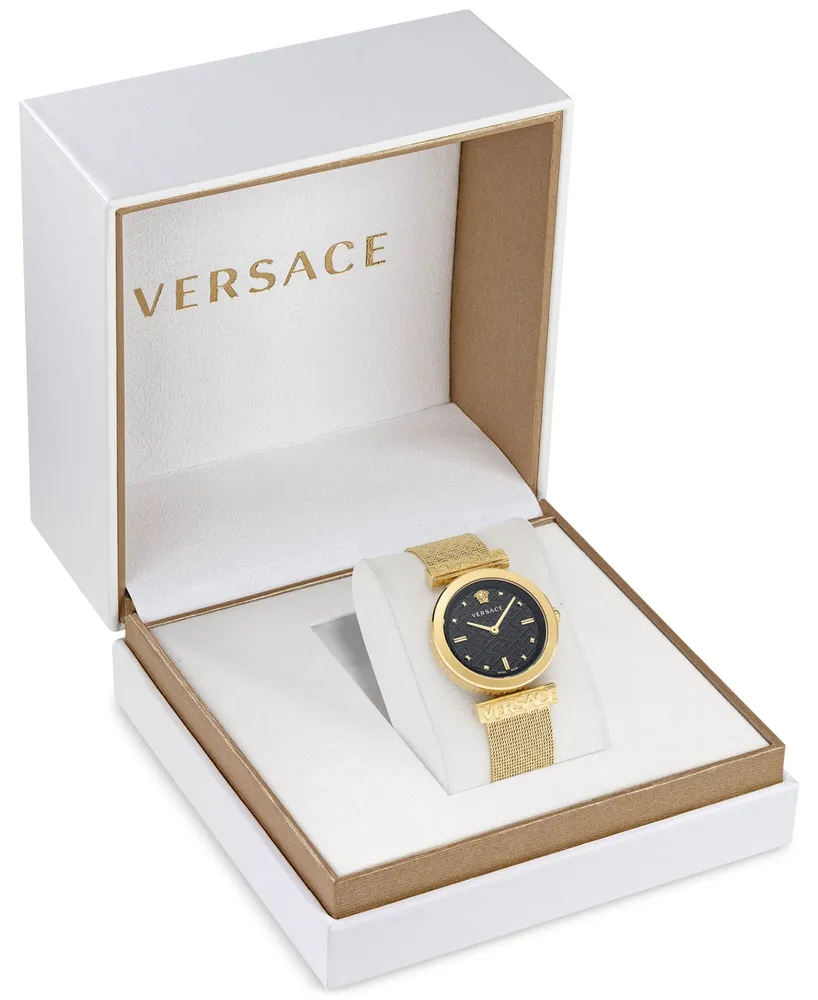 Versace Women's Swiss Regalia Gold Ion Plated Mesh Bracelet Watch 34mm