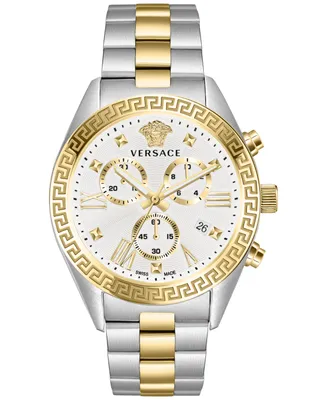 Versace Women's Chronograph Greca Two Tone Bracelet Watch 40mm