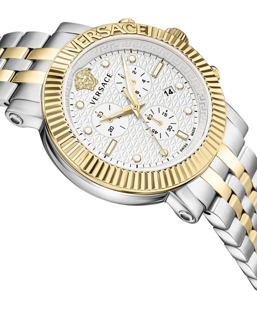 Versace Men's Swiss Chronograph V-Chrono Two-Tone Bracelet Watch 45mm