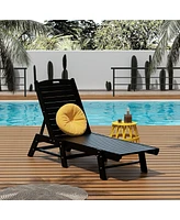 WestinTrends Poly Reclining Outdoor Patio Chaise Lounge Chair Adjustable