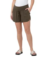 Ripe Maternity Olive Byron Shirred Short