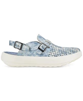 Jbu Women's Plato Slip-On Perforated Buckled Slingback Flats