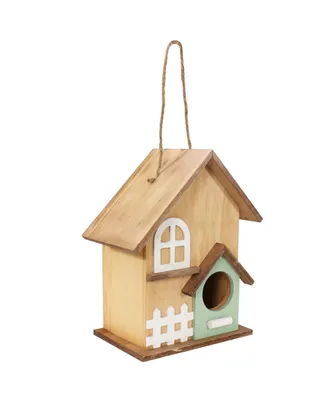 Sunnydaze Decor Wooden Country Cottage Hanging Birdhouse - 9.25 in - Rustic