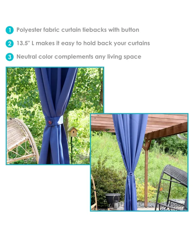 Sunnydaze Decor Indoor/Outdoor Rope Curtain Tiebacks - Blue