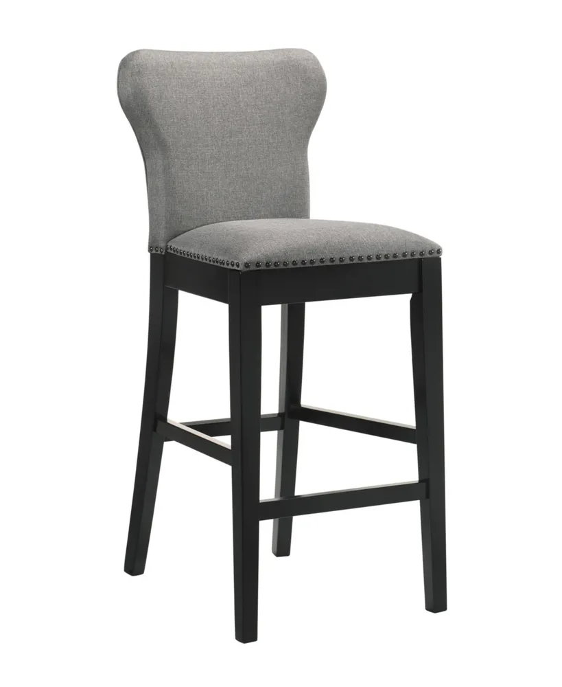 Coaster Home Furnishings 2-Piece Asian Hardwood Upholstered Solid Back Counter Height with Nailhead Trim Stools Set