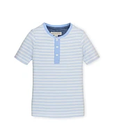 Hope & Henry Boys' Organic Cotton Short Sleeve Henley Tee, Kids