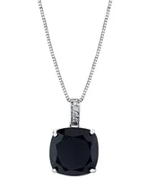 Onyx (6 1/6 ct. t.w.) & Diamond Accent Square 18" Pendant Necklace in Sterling Silver